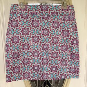 Talbots Teal and Purple Floral Mini Skirt